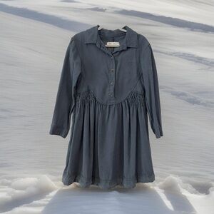 Zara Slate Blue Button-Up Dress